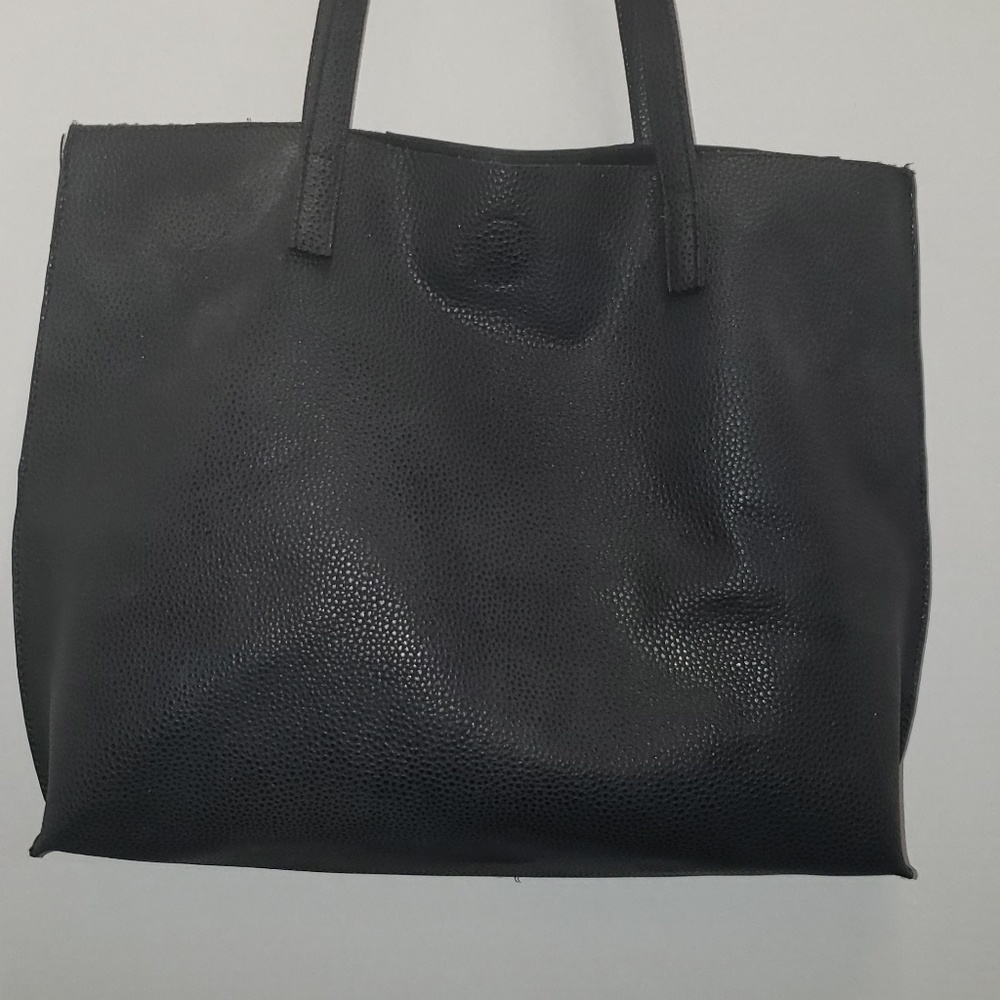 Black leather bag